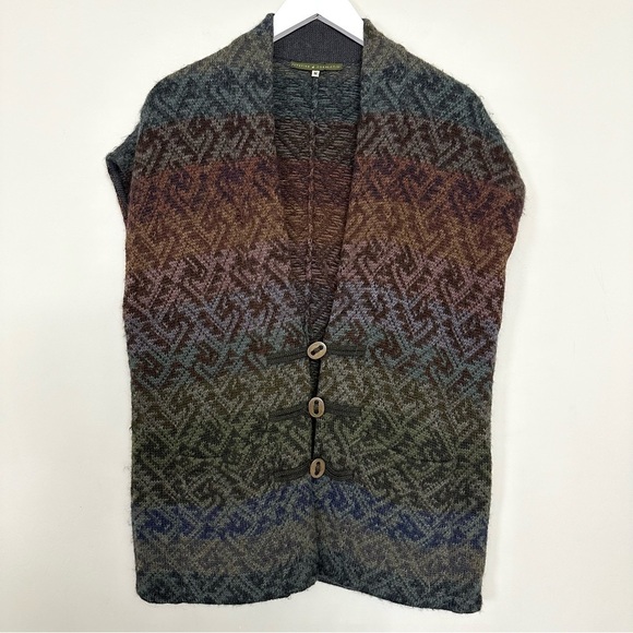 Peruvian Connection Jackets & Blazers - Peruvian Connection Alpaca Colorful Striped Sleeveless Vest